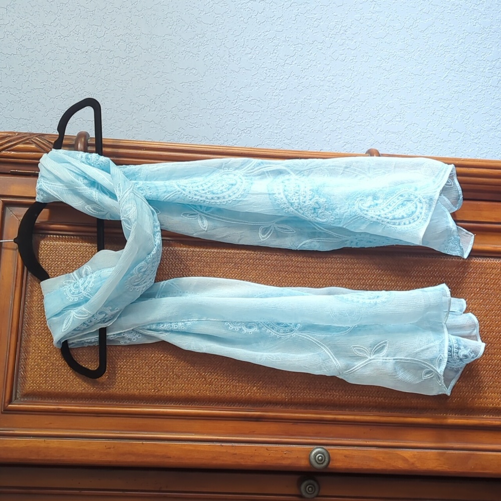 Baby Blue Paisley Scarf